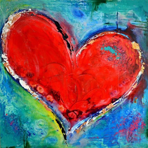 heart paintings on canvas