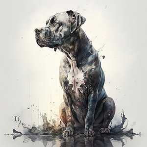 Great Dane dog looking to the right - Original Dog Paintings