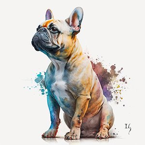 Puppy Painting of French Bulldog