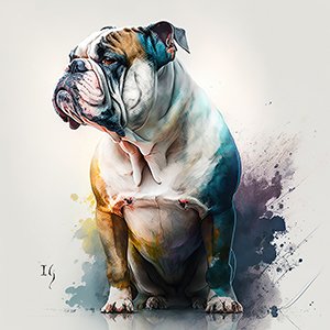 Bulldog Portrait Realistic Pet - Dog Art