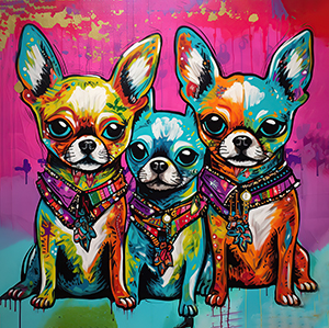 Painting of chihuahua dogs - Pet Portraits