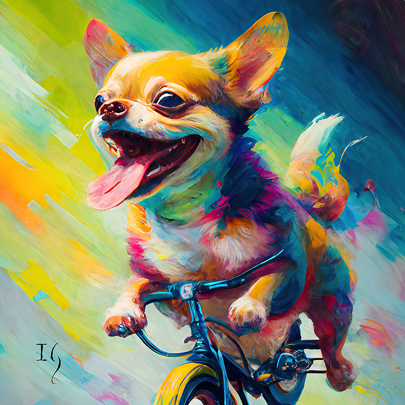 Happy Dog on Bike - Dog Portraits