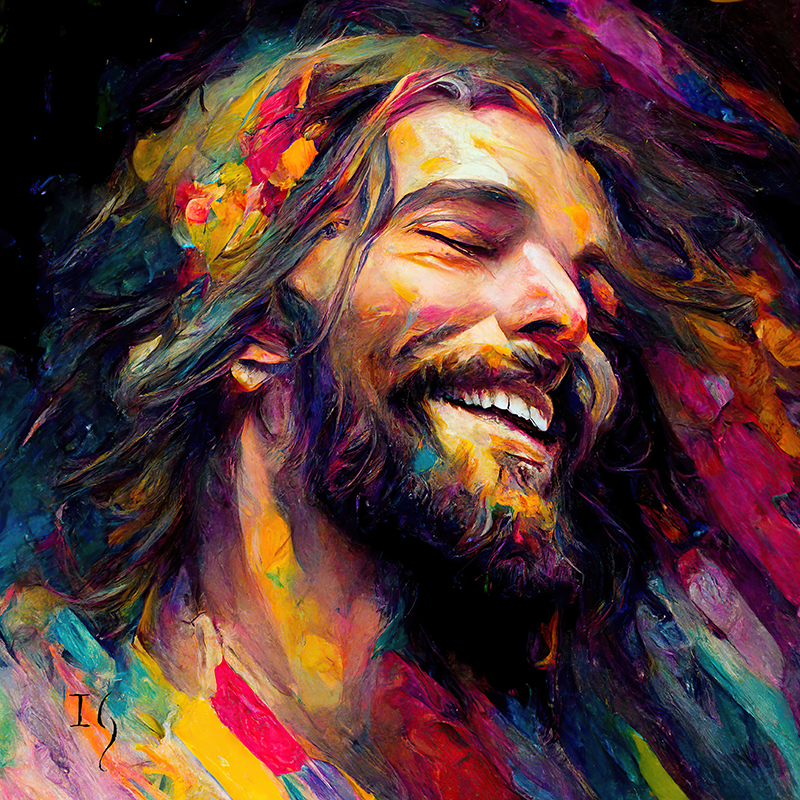 Smiling Jesus Paintings Collection - Ivan Guaderrama