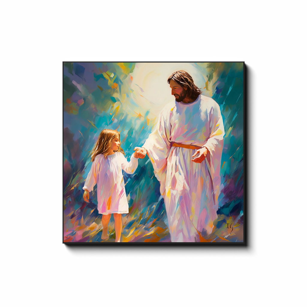 Guiding Light: A Serene Encounter - Smiling Jesus Paintings
