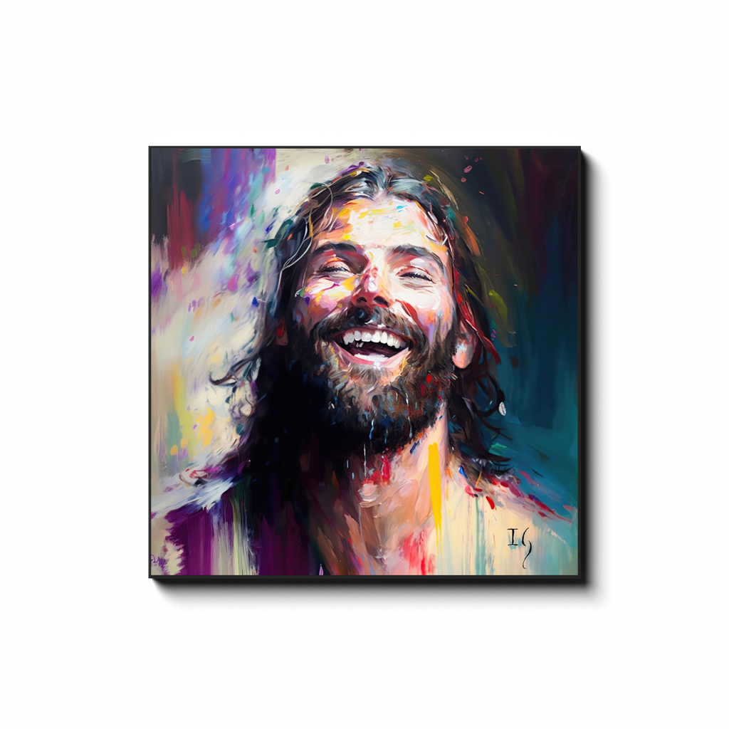 Jesus- Celestial Laughter - Smiling Jesus Paintings