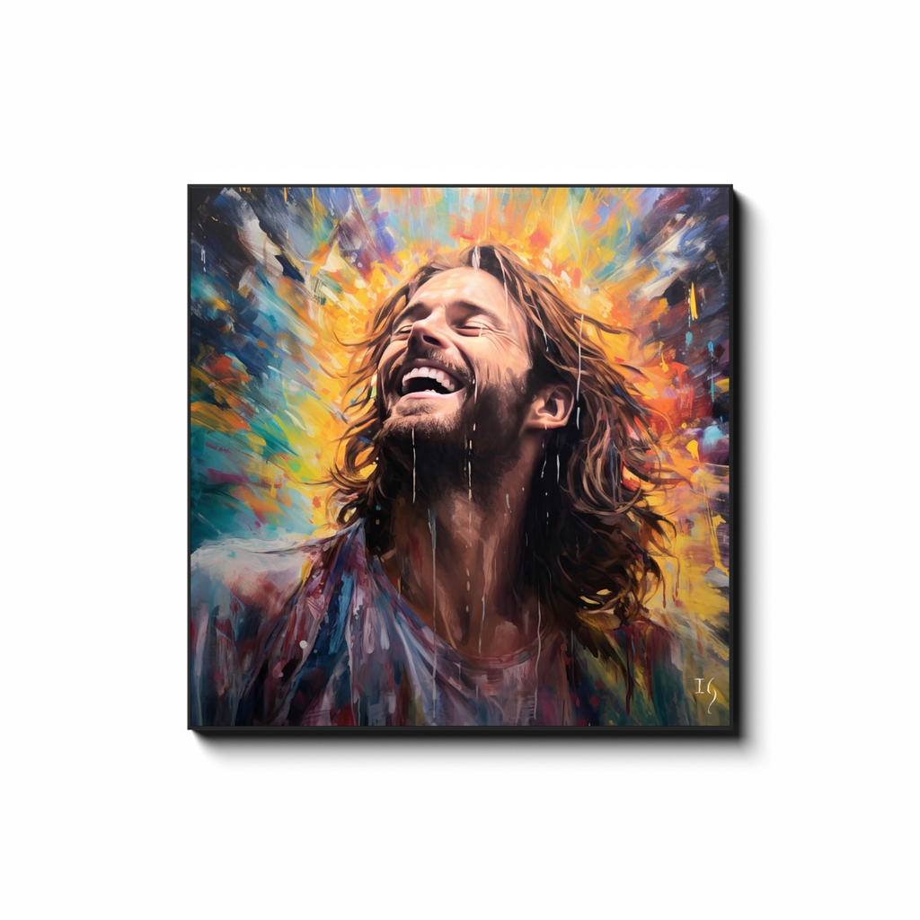 Jesus - Rapture in Rain and Radiance - Smiling Jesus Paintings