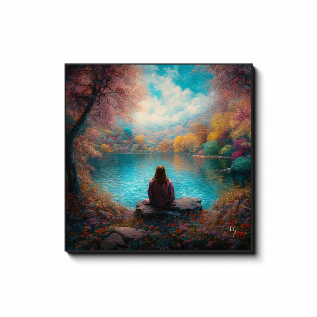 Jesus; Tranquility Embodied on Water - Smiling Jesus Paintings