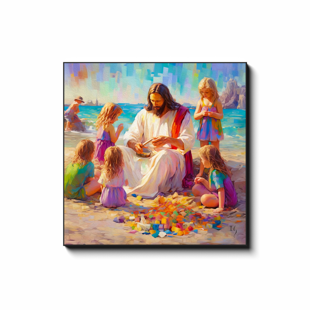 Sands of Serenity: Joyful Teachings - Smiling Jesus Paintings